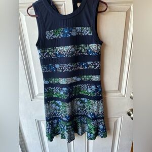 MICHAEL Michael Kors Blue Patterned Midi Dress – Size S